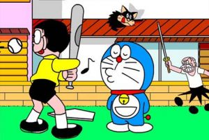 game nobita bong chay