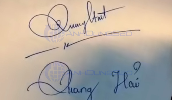 Chữ ký đẹp tên Quang Hải